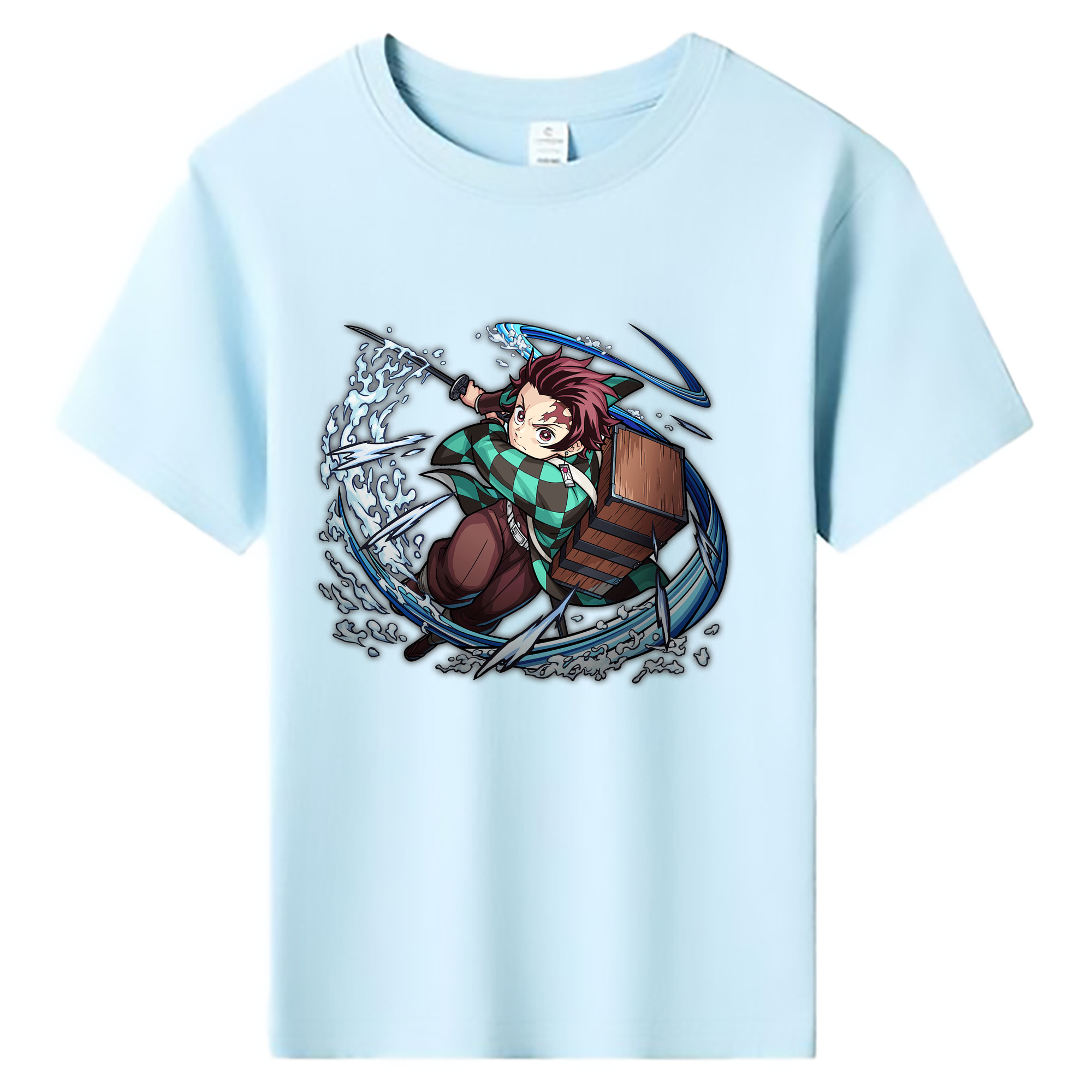 （画像用） 鬼滅の刃 竈門 炭治郎／かまど たんじろう Kamado Tanjirou 綿100％キッズTシャツ（フロントプリント）